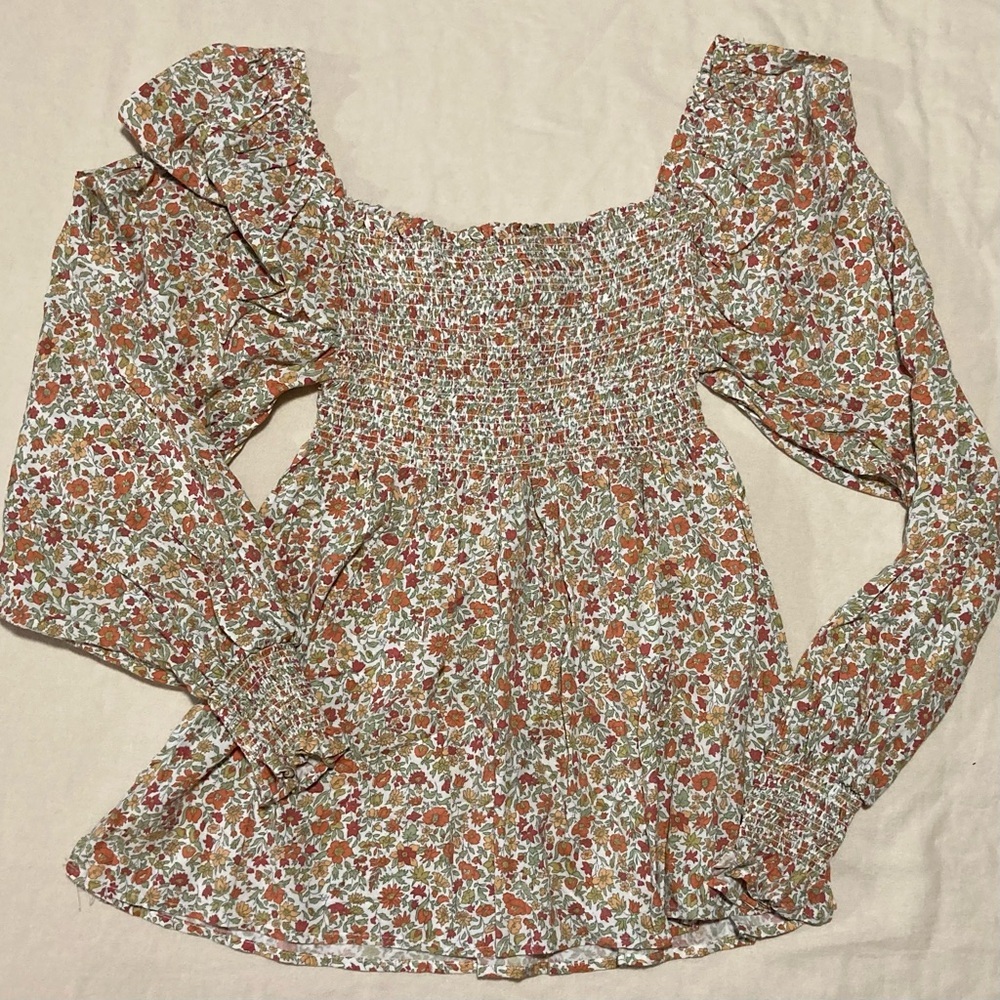 Smocked‎ Ruffled Poet Peasant Blouse with Leg O’Mutton Sleeves | Ren Faire